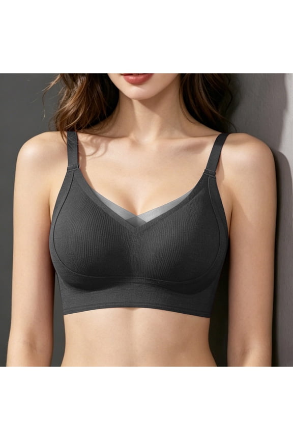 Push Up Bras for Women,Womens Bras,Lift,Molded Cup,Open Back,Seamless,Black,M