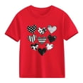 thumbnail image 1 of Bnwani Shirts for Girls Fashion Short Sleeve Boys T Shirts Comfortable Tee Red Sizes 3-9, 1 of 9
