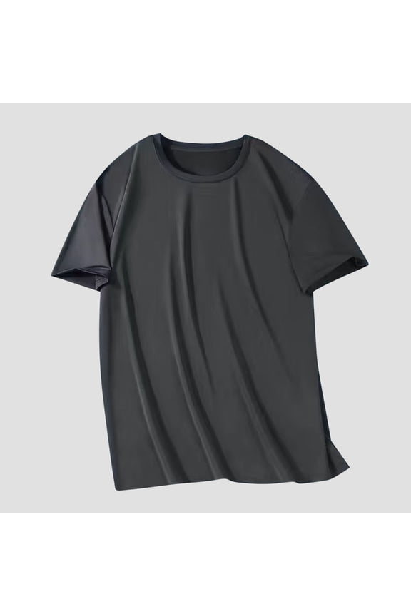 Shirts for Men Breathable Lightweight Shirts Moisture-Wicking Tee Dark Gray 5XL