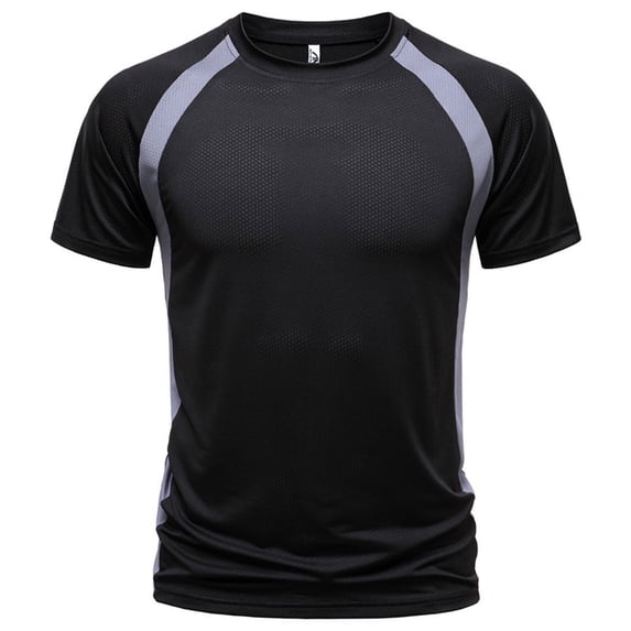 Bnwani Shirts for Men Moisture-Wicking Quick Dry Shirts Solid Color Tee Gray L