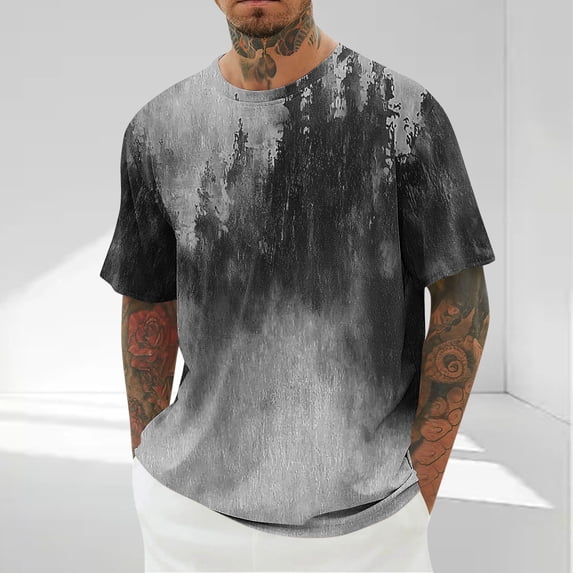 Bnwani Shirts for Men Quick Dry Printed Shirts Comfortable Tee Black XL