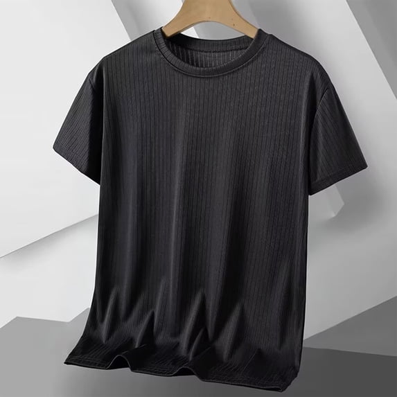 Bnwani Shirts for Men Summer Tee Short Sleeve Casual Shirts Black 2XL