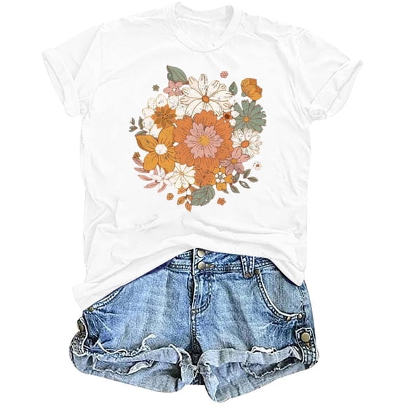 Bnwani Shirts for Women Going Out Tops Fashion Fashion Fashion Printed White L(US:8)