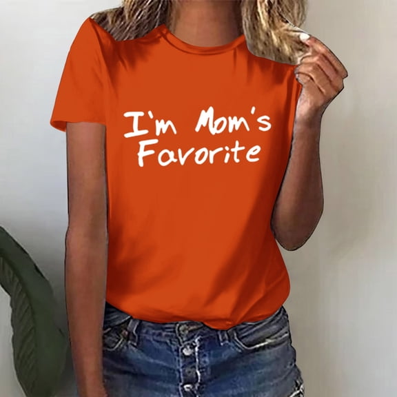 Bnwani Shirts for Women Going Out Tops Short Sleeve Plus Size Fashion Printed Orange M(US:6)