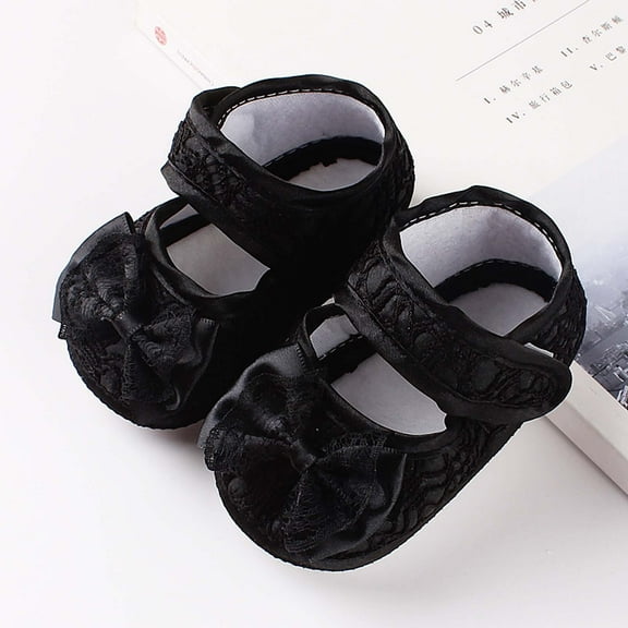 Bnwani Shoes Children Princess Shoes Girl Kids Shoes Toddler Non-Slip Soft-Soled Shoes Black Size 11