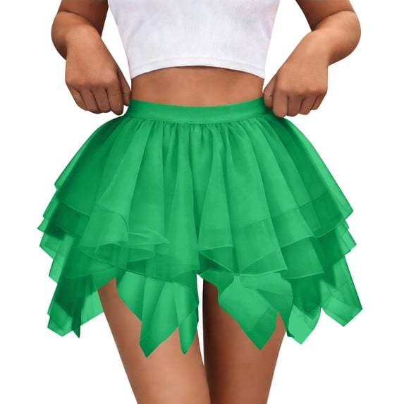Bnwani Skirts for Women,Womens Skirt,Tiered,A-line,Crop,Casual,Green,M