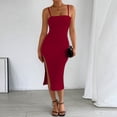 thumbnail image 1 of Bnwani Sleeveless Dresses,Women's Dresses,Bodycon,Ruched,Slim Fit,Square Neck,Wine,S, 1 of 7