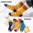 thumbnail image 1 of Bnwani Socks for Boys Cotton Crew Breathable Socks Yellow 10-12 Years 5 Pairs, 1 of 4