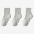 thumbnail image 1 of Bnwani Socks for Boys Winter Cotton Knee High Solid Color Sports Sweat Absorbing Socks Gray 10-12 Years 3 Pack, 1 of 6