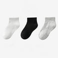 thumbnail image 1 of Bnwani Socks for Girls Winter Cotton Ankle Solid Color Sports Sweat Absorbing Socks Beige 6-8 Years 3 Pack, 1 of 3