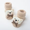thumbnail image 1 of Bnwani Socks for Infant Crew Walking Floor Knitted Non-Slip Cute Socks Beige 0-3 Months, 1 of 3