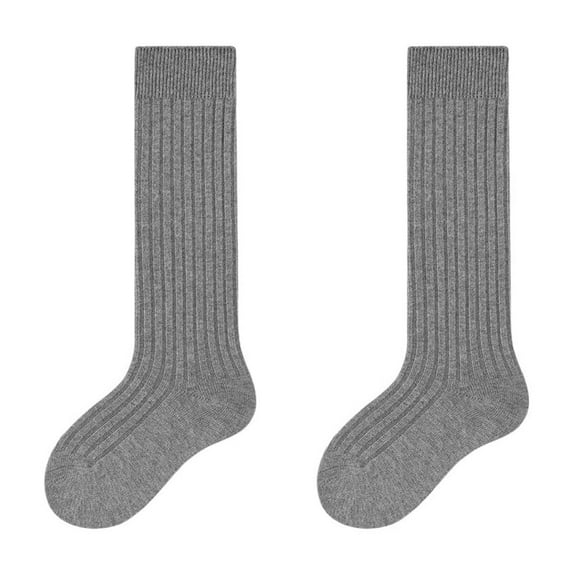 Bnwani Socks for Toddler Boys Spring Cotton Crew Solid Color Socks Gray