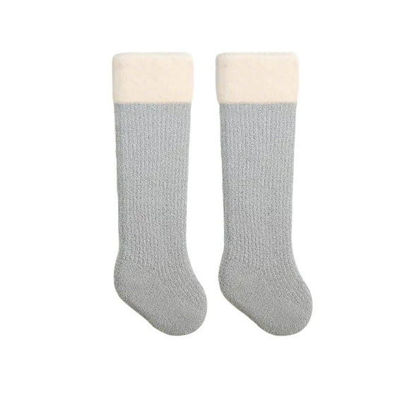 Bnwani Socks for Toddler Boys Winter Cotton Knee High Warm Thick Solid Color Socks Blue 2-3t
