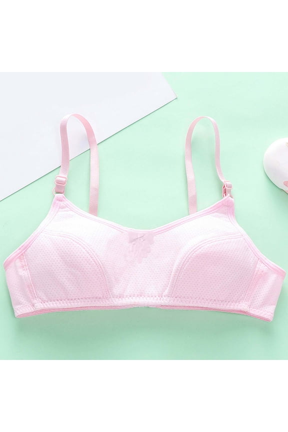 Sport Bras Girls Comfortable Breathable Thin Puberty Camisole Solid Bra Gray