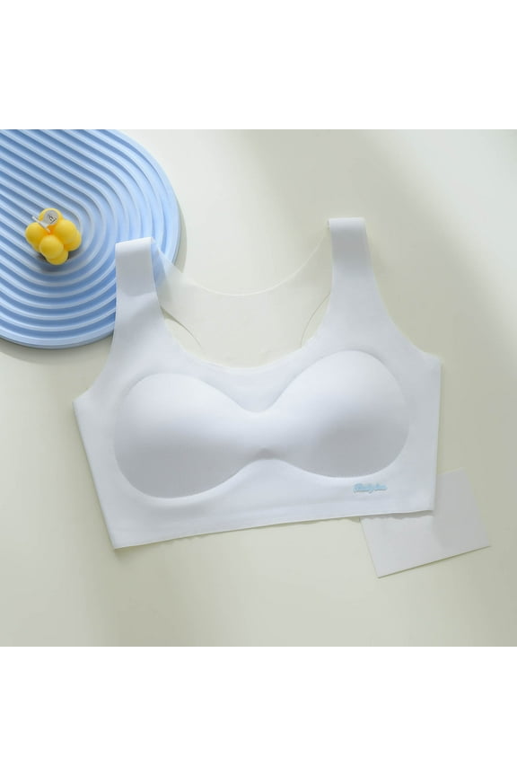 Sport Bras Girls Comfortable Breathable Thin Puberty Camisole Solid Bra White