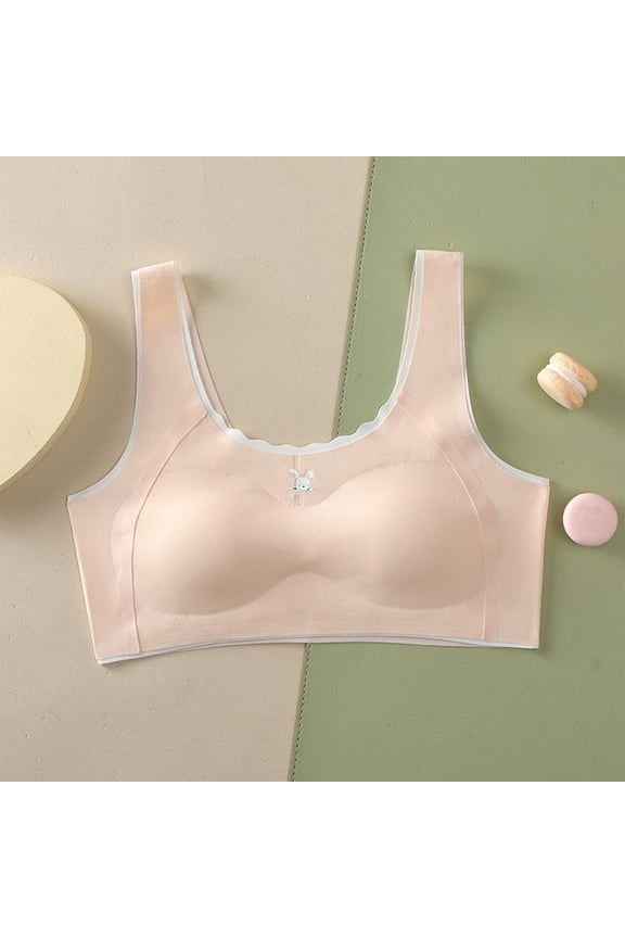 Sports Bras for Girls Comfortable Breathable Puberty Warm Camisole White Size L