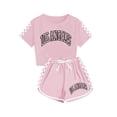 thumbnail image 1 of Bnwani Spring Tops For Child 2024 Boy Girls Short Sleeve Casual Collar Botton T-Shirt Shirts Summer Fashion Printed Tops Pants Sets Shorts Size 5 Y, 1 of 3