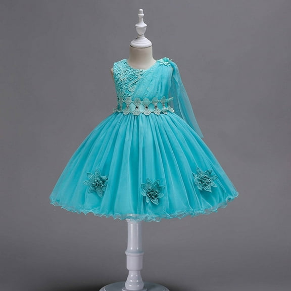Bnwani Summer Casual Dresses for Girl 2024 Girls Toddler Long Mesh Party Gown Skirt Girl Embroidery Net Yarn Dresses 3-4T