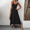 thumbnail image 1 of Bnwani Summer Dresses for Women,Womens Dresses,Fitted Waist,V-Neck,Solid,Sleeveless,Black,XL, 1 of 9