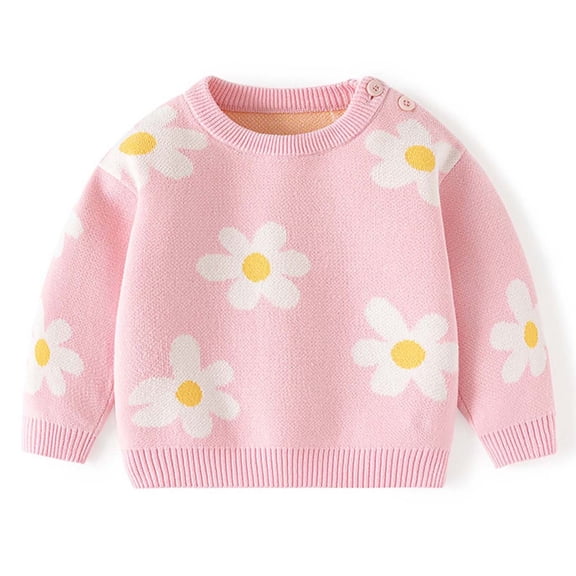 Bnwani Sweaters for Girl Toddler Crew Neck Outerwear Sweater Red