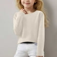 thumbnail image 1 of Bnwani Sweaters for Girls Fall Knitted Solid Sweater Beige, 1 of 7