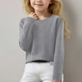 thumbnail image 1 of Bnwani Sweaters for Girls Kids Fall Knitted Solid Sweater Gray, 1 of 7