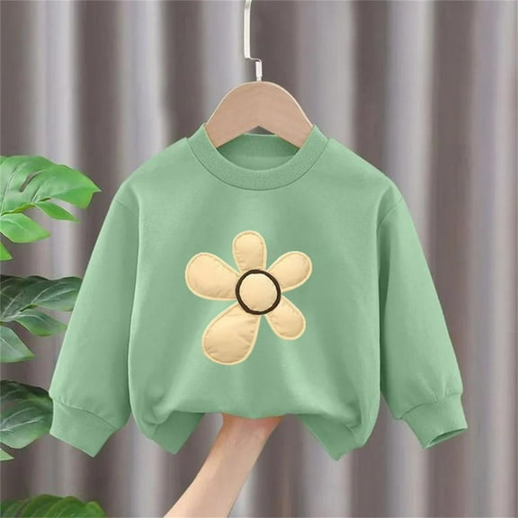 Bnwani Sweatshirt Girls Cotton Crew Neck Long Sleeve Fall Base Sweatshirt Tie-Dye Floral Printed Tops Pullover