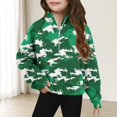 thumbnail image 1 of Bnwani Sweatshirt Girls Zip Mock Neck Long Sleeve Half Zip Crop Fleece Sweatshirt Camouflage Pullover, 1 of 5