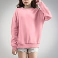 thumbnail image 1 of Bnwani Sweatshirt for Girls Cotton Crew Neck Long Sleeve Winter Sports Thin Sweatshirt Plain Tops Pullover, 1 of 4