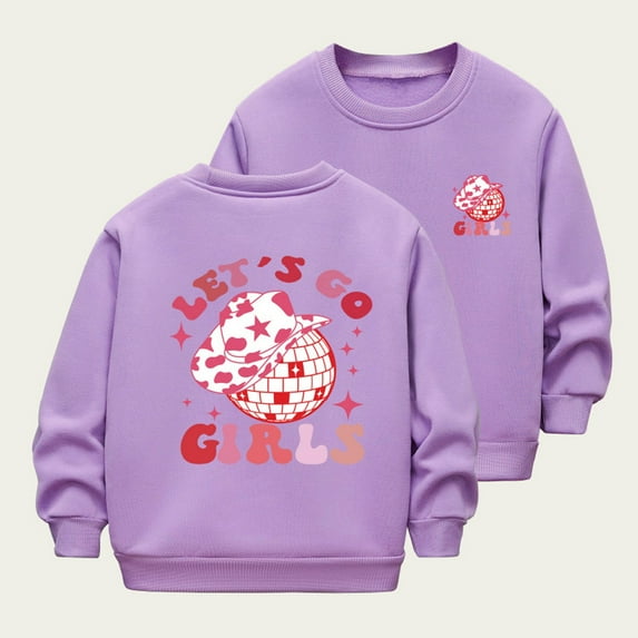 Bnwani Sweatshirt for Girls Crew Neck Long Sleeve Comfortable Fleece Thick Warm Sweatshirt Printed Tops Pullover