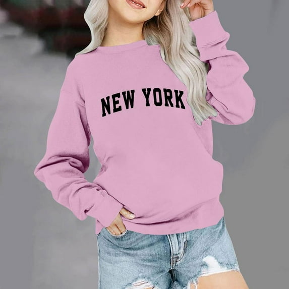 Bnwani Sweatshirt for Girls Crew Neck Long Sleeve Short Sweatshirt Printed Tops T-Shirts Pullover