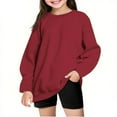 thumbnail image 1 of Bnwani Sweatshirt for Girls Long Sleeve Oversized Fleece Sweatshirt Cute Plain Tops Pullover Size 7-8, 1 of 6