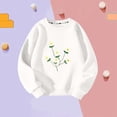 thumbnail image 1 of Bnwani Sweatshirt for Girls Long Sleeve Winter Fleece Thin Base Sweatshirt Floral Printed Tops Pullover, 1 of 3