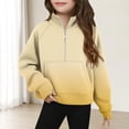 thumbnail image 1 of Bnwani Sweatshirt for Girls Zip Mock Neck Long Sleeve Half Zip Crop Fleece Sweatshirt Gradient Pullover, 1 of 5