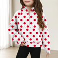 thumbnail image 1 of Bnwani Sweatshirt for Girls Zip Mock Neck Long Sleeve Half Zip Crop Fleece Sweatshirt Printed Pullover Size 7-8, 1 of 5
