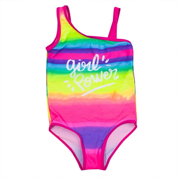Bnwani Toddler Swimsuit Girl Children's Toddler Sling Swimsuit Jumpsuit One-piece Beach Gradient Size 6-7T