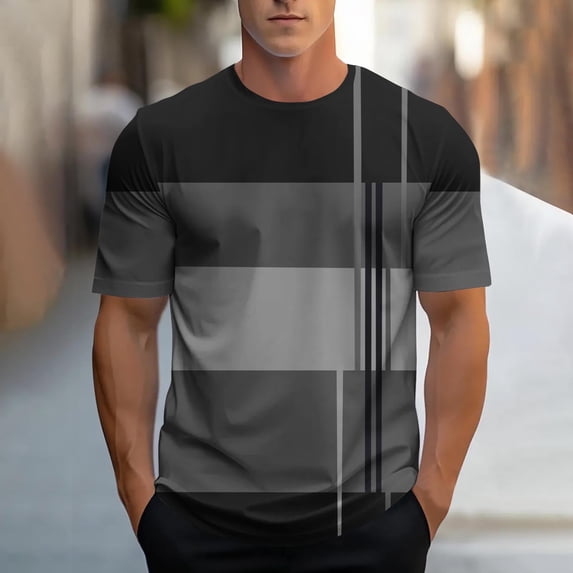 Bnwani T Shirts for Men Lightweight Moisture-Wicking Tee Breathable Shirts Gray L