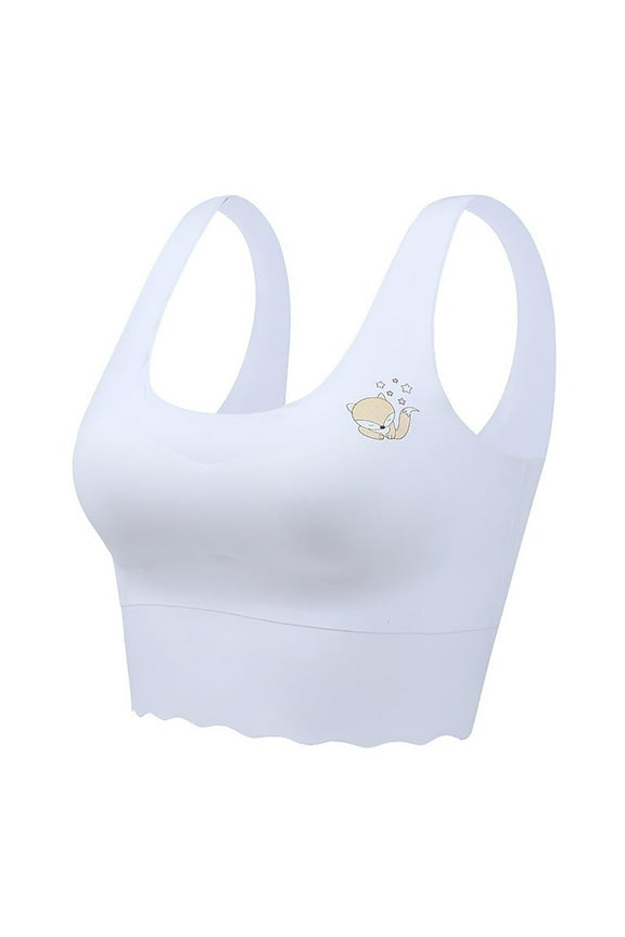 Teen Girls Bras Adolescence Puberty Camisole Solid Animal Print Bra Pink Size 12-13 Years