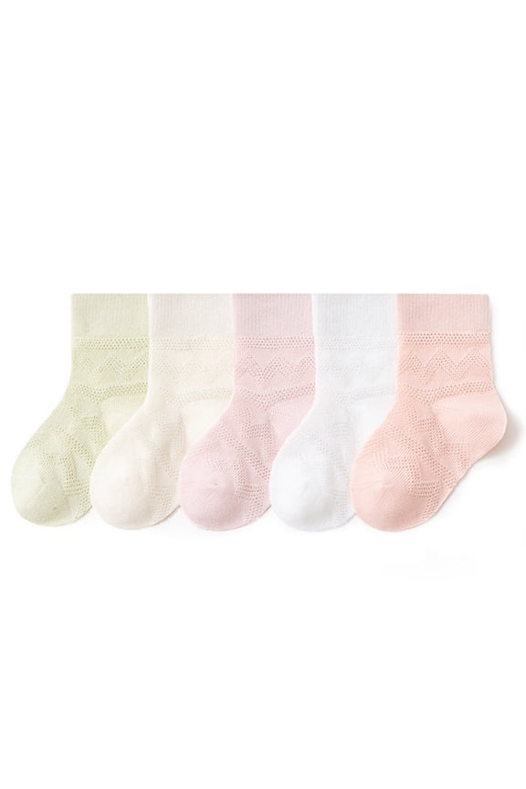 Toddler Cotton Cotton Socks for Boys Ankle Solid Color Mesh Socks Pink