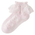 thumbnail image 1 of Bnwani Toddler Cotton Socks for Boys Non Slip Spring Dance Thin Breathable Lace Floral Socks Pink 10-12 Years, 1 of 8
