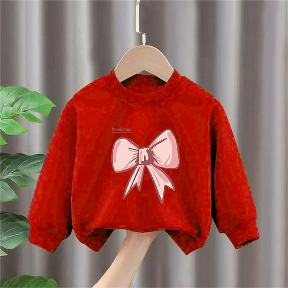 Bnwani Toddler Crew Neck Sweatshirts Boys Fall Long Sleeve Cotton Casual Print Red Size 8-9 Years