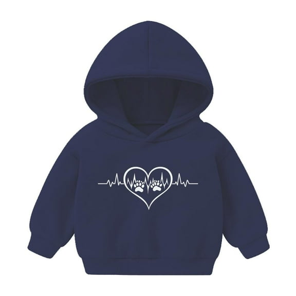 Bnwani Toddler Hoodies Girls Cotton Long Sleeve Short Fall Sweatshirt Cute Hearts Graphic Printed Pullover