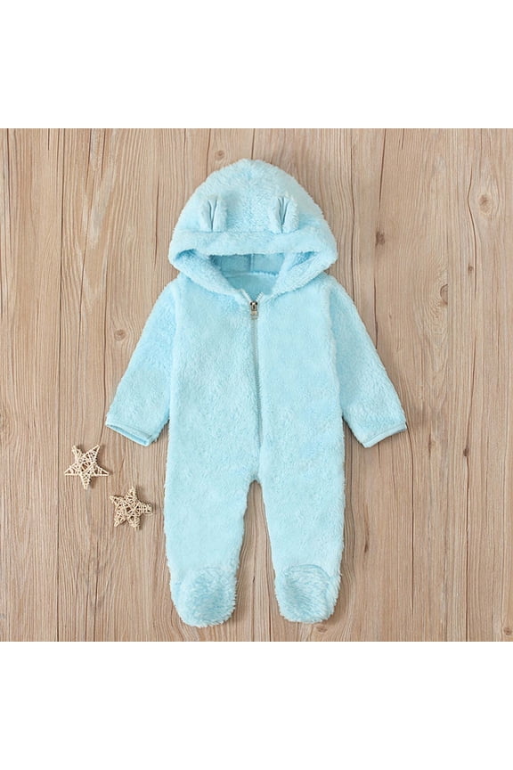 Toddler Jumpsuit Dressy Newborn Baby Boys Long-sleeve Solid Color Romper Jumpsuit Clothes Outfits 0-3 M