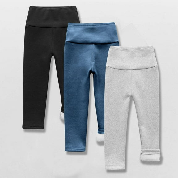 Bnwani Toddler Leggings Thick Fleece Warm Sweet Heart Bowknot Gray