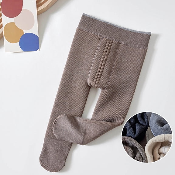 Bnwani Toddler Leggings for Girls Fall Winter Fleece Warm Casual Printed Brushed Blue