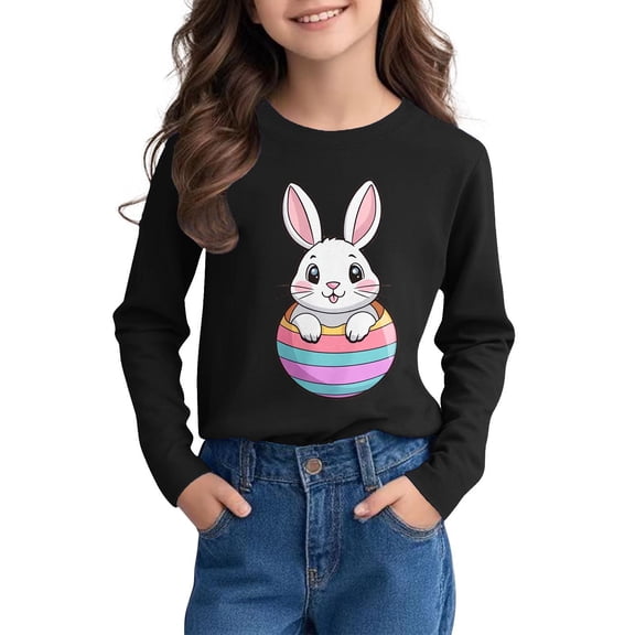 Bnwani Toddler Shirts Long Sleeve Black Fall Crew Neck Casual Printed Tops 24 Months