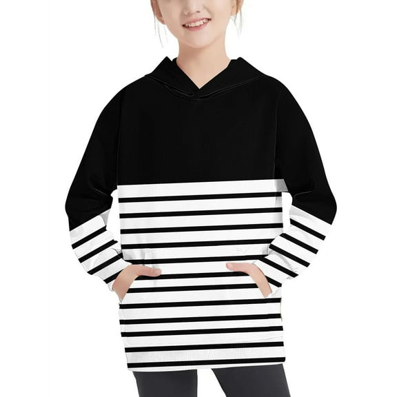 Bnwani Toddler Shirts Long Sleeve Black Hooded Fashion Tops 9 Years