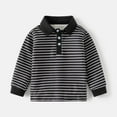 thumbnail image 1 of Bnwani Toddler Shirts Long Sleeve Cotton Black Lapel Loose Casual Fashion Solid Striped Tops 3-4t, 1 of 3