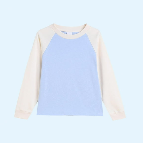 Bnwani Toddler Shirts Long Sleeve Cotton Crew Neck Casual Solid Tops