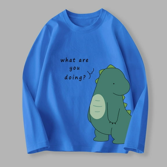 Bnwani Toddler Shirts Long Sleeve Cotton Crew Neck Thin Printed Tops 4-5t